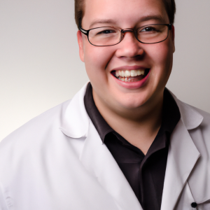 a professional and visually appealing image of a young happy smiling caucasian doctor with white teeth 255 300x300