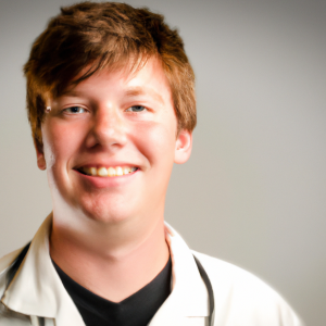 a professional and visually appealing image of a young happy smiling caucasian doctor with white teeth