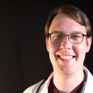 a professional and visually appealing image of a young happy smiling caucasian doctor with white teeth