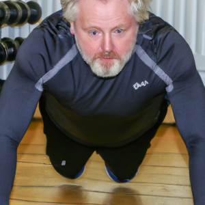 a professional appealing image of a caucasian man or woman exercising in a gym