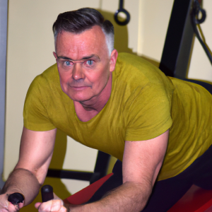 a professional appealing image of a caucasian man or woman exercising in a gym