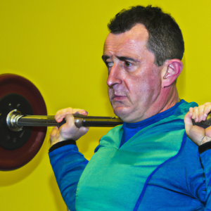 a professional appealing image of a caucasian man or woman exercising in a gym