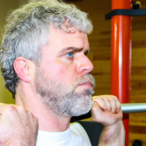 a professional appealing image of a caucasian man or woman exercising in a gym