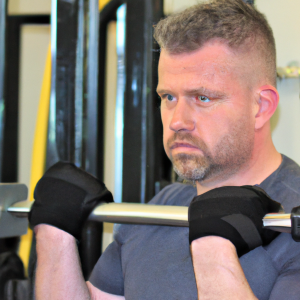 a professional appealing image of a caucasian man or woman exercising in a gym