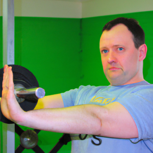 a professional appealing image of a caucasian man or woman exercising in a gym