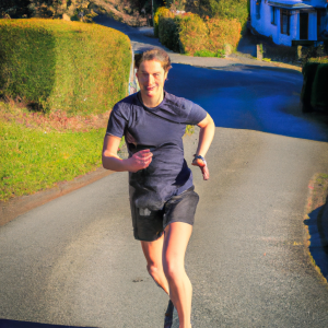 a professional appealing image of a caucasian man or woman jogging on a sunny day 185 300x300