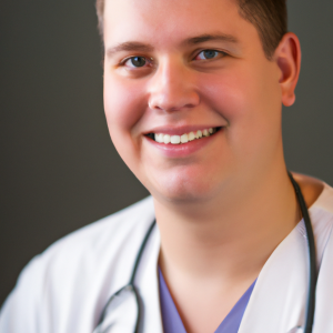 a professional and visually appealing image of a young happy smiling caucasian doctor with white teeth 919 300x300