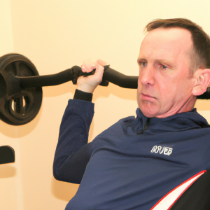 a professional appealing image of a caucasian man or woman exercising in a gym