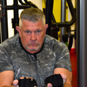 a professional appealing image of a caucasian man or woman exercising in a gym