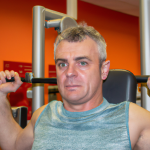 a professional appealing image of a caucasian man or woman exercising in a gym