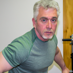 a professional appealing image of a caucasian man or woman exercising in a gym