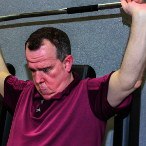 a professional appealing image of a caucasian man or woman exercising in a gym