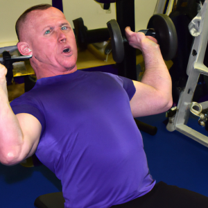 a professional appealing image of a caucasian man or woman exercising in a gym