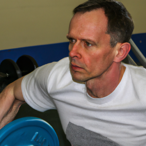 a professional appealing image of a caucasian man or woman exercising in a gym