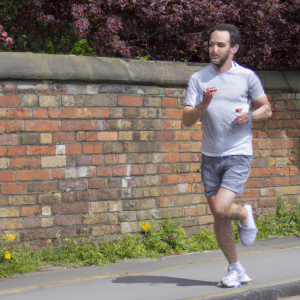 a professional appealing image of a caucasian man or woman jogging on a sunny day 806 300x300