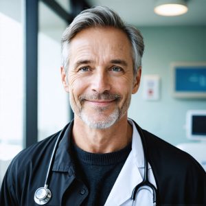 doctor, poland,age 60,hair grey,eyes grey, 715